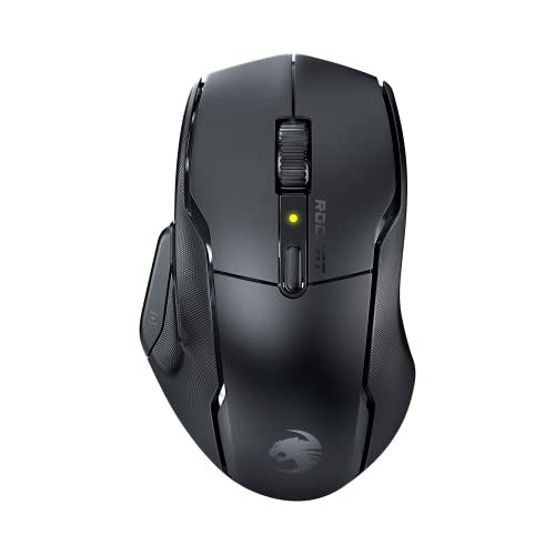 msROCCAT ゲーミングマウス Kone Air ワイヤレス 2.4GHz/Bluetooth ブラック/黒 電池寿命800時間/19K/オプティカルスイッチ/サイドボタン/サイドグリップ/119g（乾電池1個）