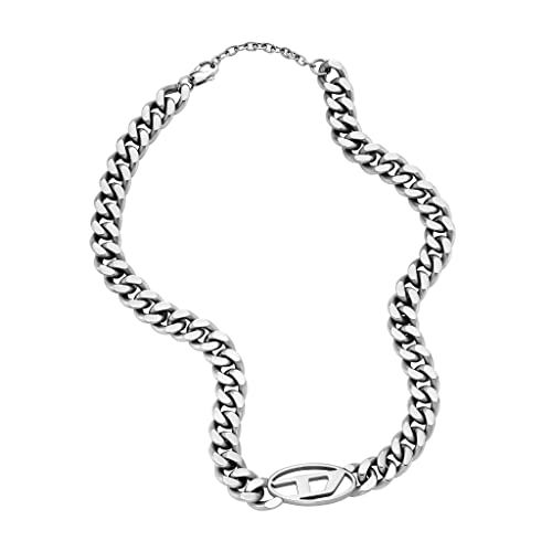 DIESEL オールジェンダー ステンレススチール チェーンネックレス, One Size, ステンレス鋼, 宝石なし シルバー チョーカー DX1433040