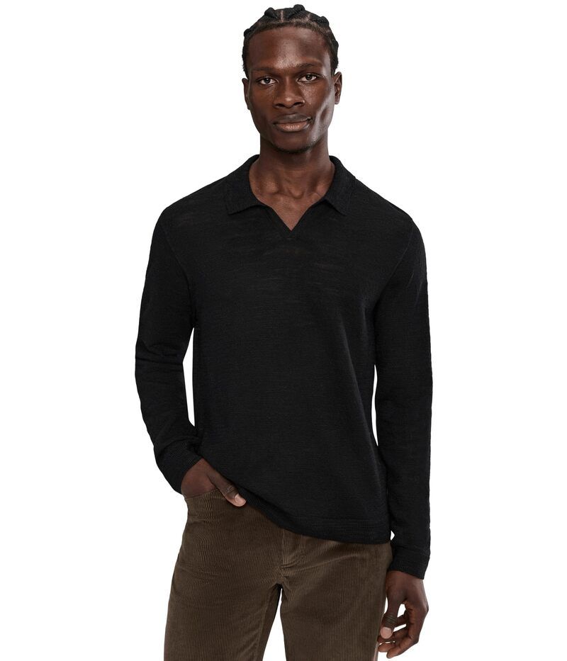 ジョンバルベイトス メンズ アウター ニット・セーター ポロシャツ John Varvatos Luciano Polo Y2603R25 Black ブラック