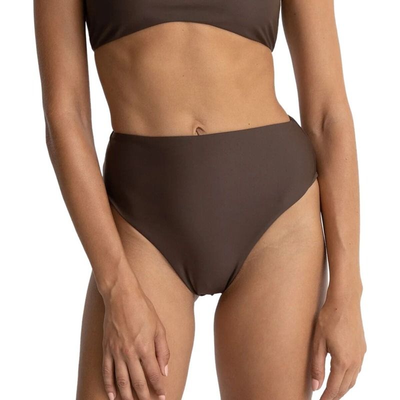 リズム レディース 水着 ボトムスのみ Rhythm Classic Hi Waist Bikini Bottom Womens Chocolate チョコレート