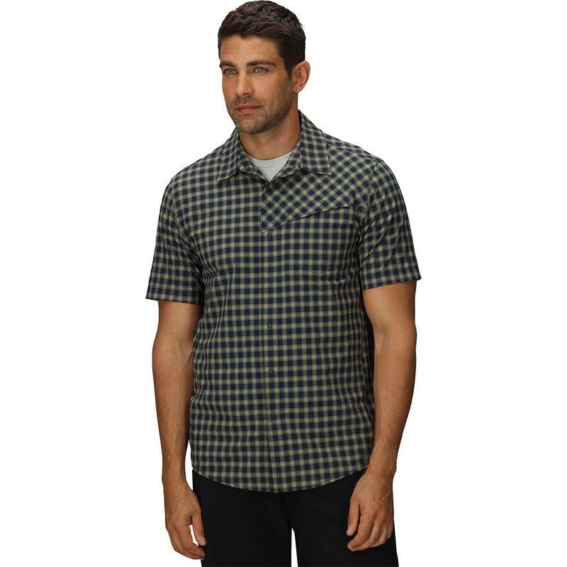 アウトドアリサーチ メンズ トップス シャツ 半袖 Outdoor Research Astroman ShortSleeve Sun Shirt Mens Gold Nebula Plaid ゴール