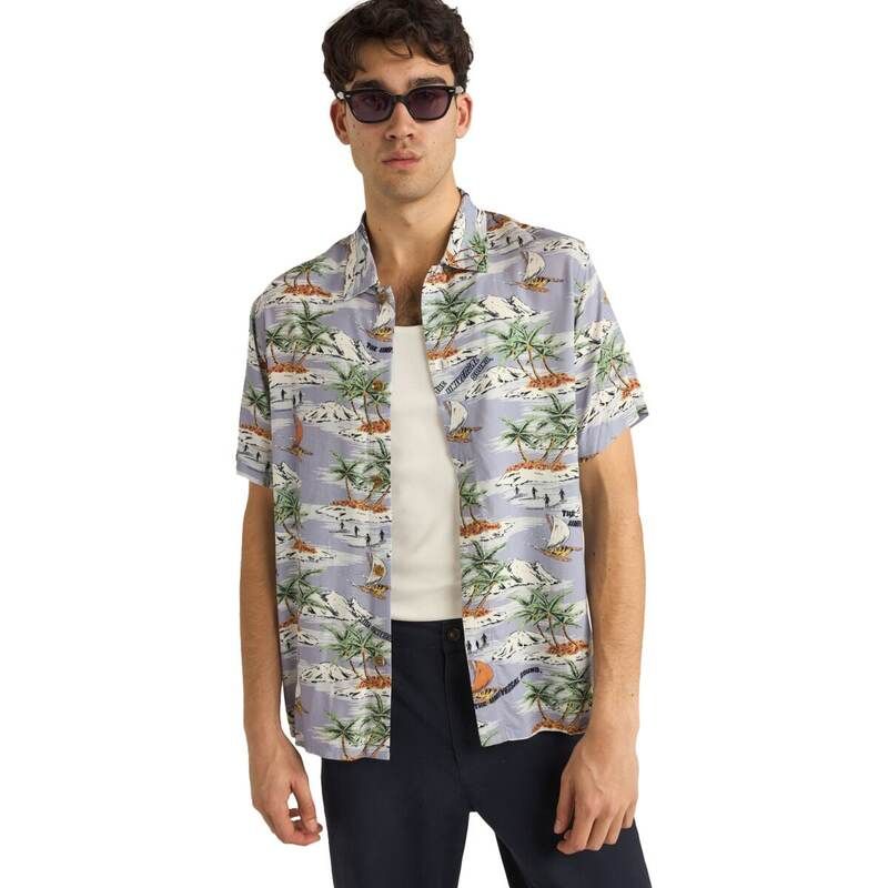 リズム メンズ トップス シャツ 半袖 Rhythm Tropical ShortSleeve Shirt Mens Mist 10,625円