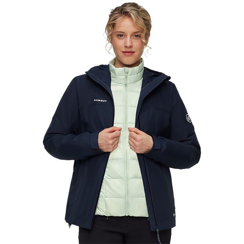 マムート レディース アウター ジャケット・ブルゾン フーデッドジャケット Mammutreeline 3in1 HS Hooded Jacket Womens MarineSilver Sage セ