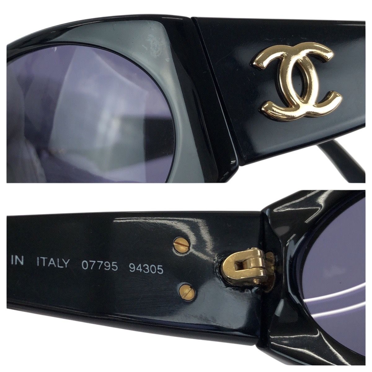 美品 CHANEL シャネル ヴィンテージ ココマーク ブラック 黒 ゴールド