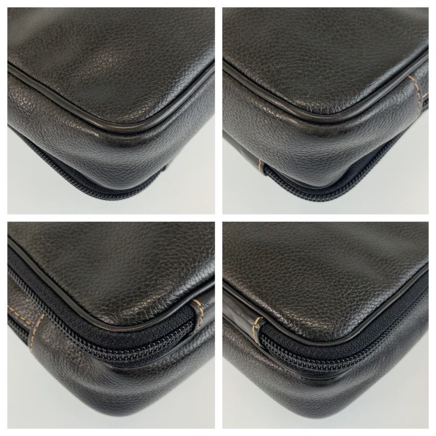 美品 Dunhill ダンヒル ブラック 黒 ゴールド金具 レザー クラッチ