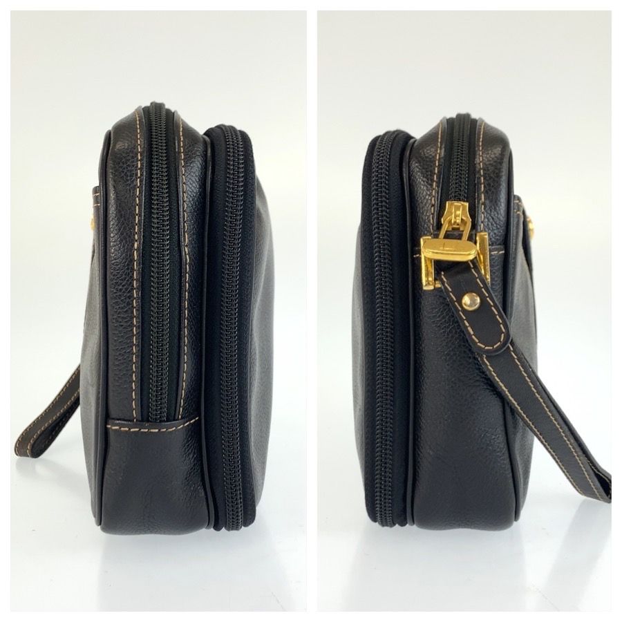 美品 Dunhill ダンヒル ブラック 黒 ゴールド金具 レザー クラッチ