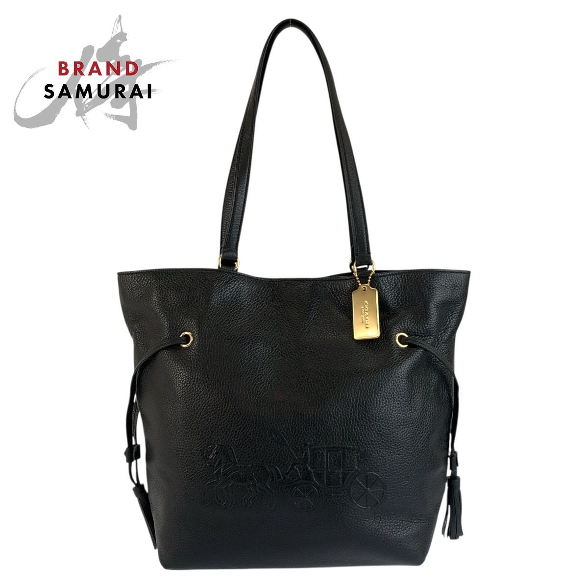 美品 COACH コーチ アンディ ブラック 黒 ゴールド金具 レザー H2279