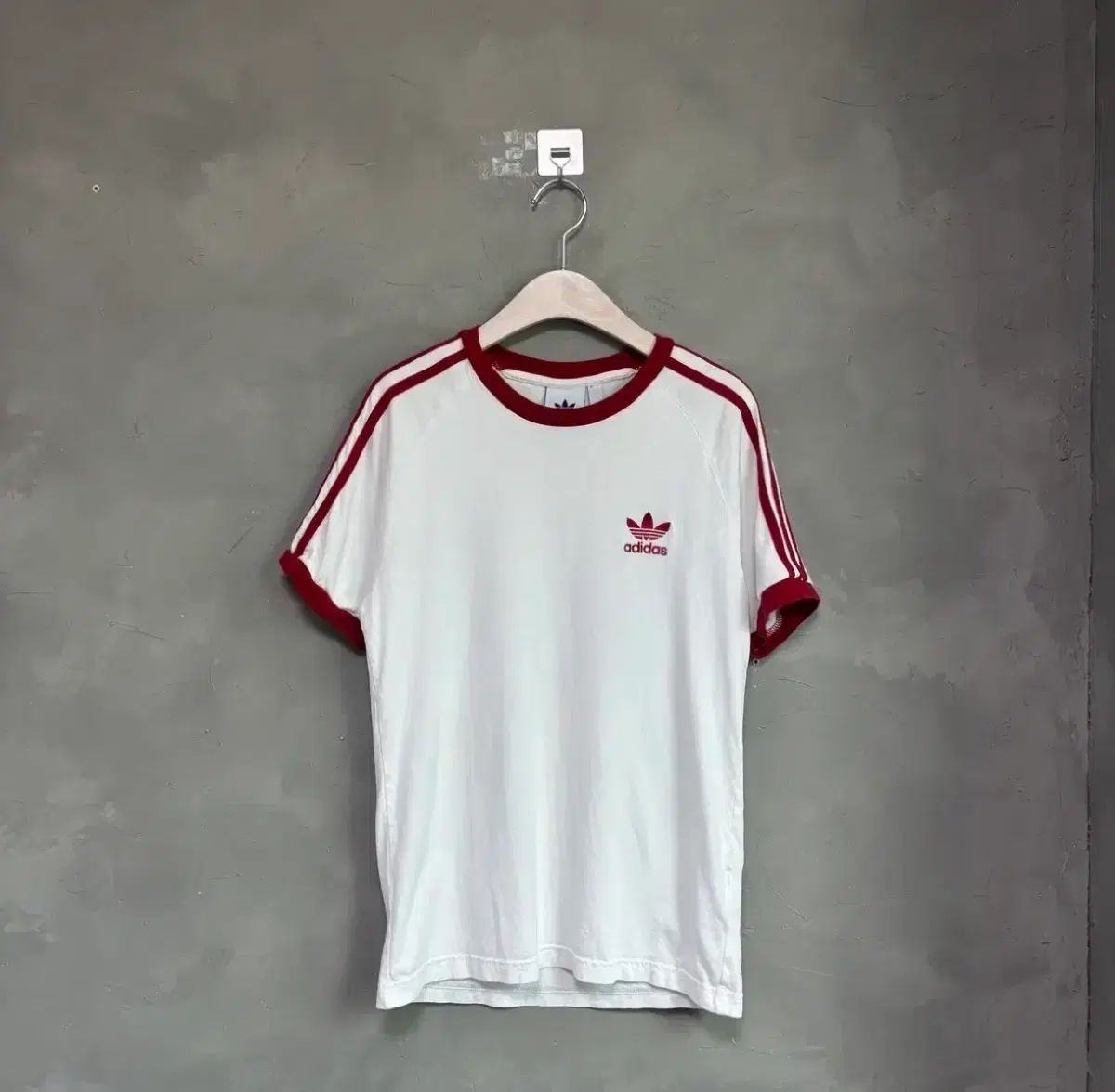 アディダス ファイヤーバード 3S リンガーTシャツ 半袖 白 レッド