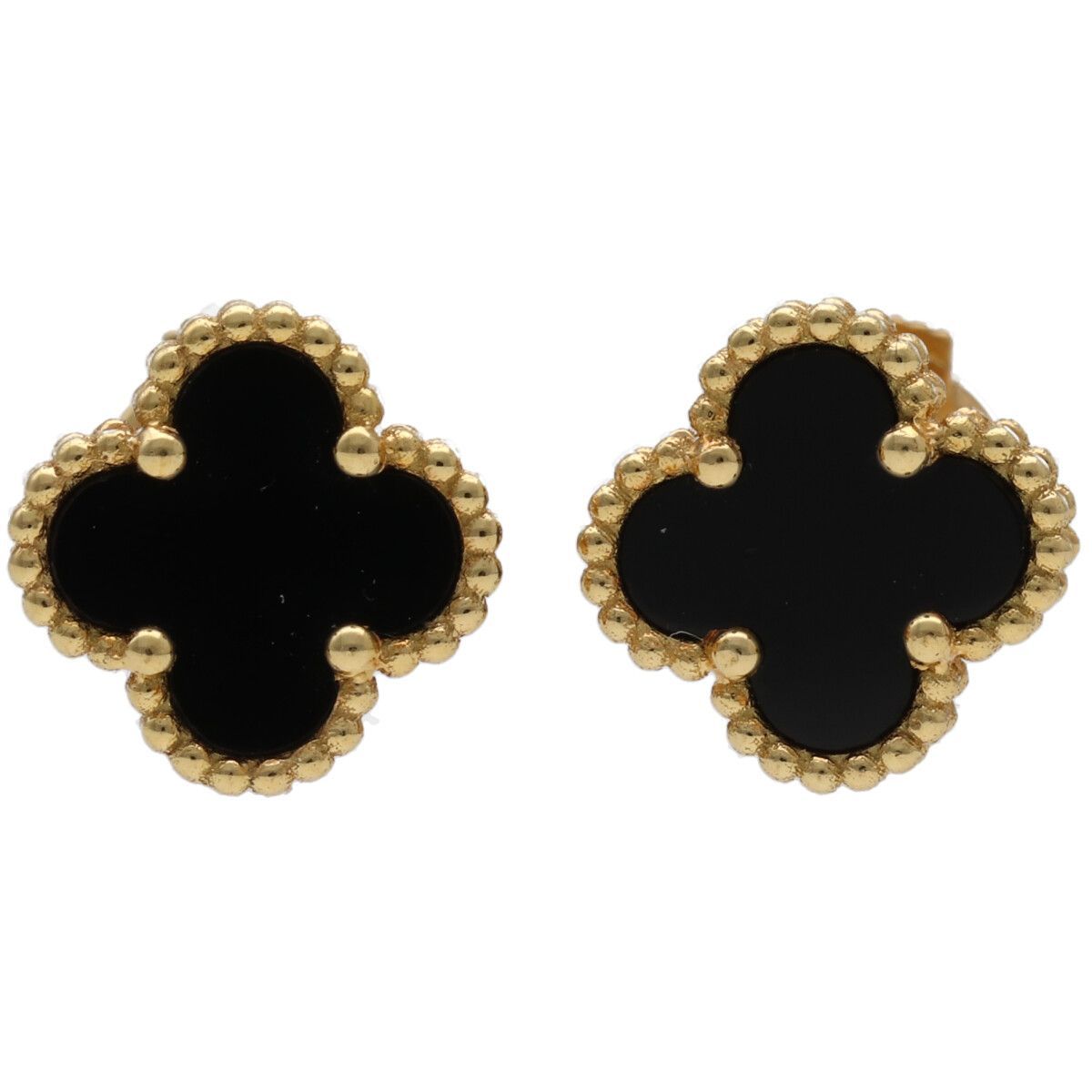【中古】Van Cleef & Arpels ヴァンクリーフ & アーペル スウィート アルハンブラ ピアス VCARA44900 K18YG イエローゴールド オニキス 26013677 RS
