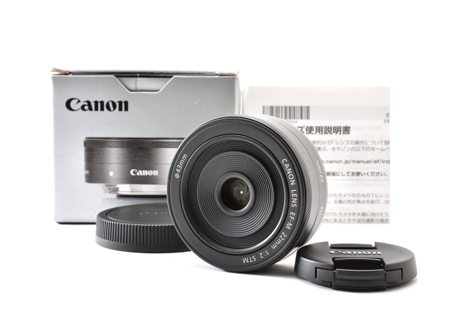 【返品保証】★新品級★キヤノン Canon EF-M 22mm F2 STM グラファイト★ L135#8547 14,430円