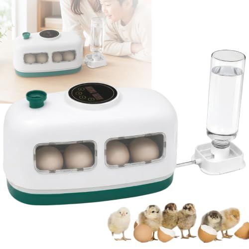 ★新品★孵卵器 8個用 小型孵化器 自動温度制御 自動補水 温湿度表示 デジタル表示 LED照卵器付き ワンタッチ照卵 外部給水 可視窓付き 手動転卵 家庭用 鶏卵 アヒル卵 ウズラ卵 鳥類卵対応 110V ホワイト 日本語説明書付き 6387e85b
