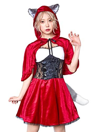 クリアストーン(Clearstone) レディアニマル コスプレ ハロウィン 赤ずきん×狼 レディース レッドpms 9b4f4ac9