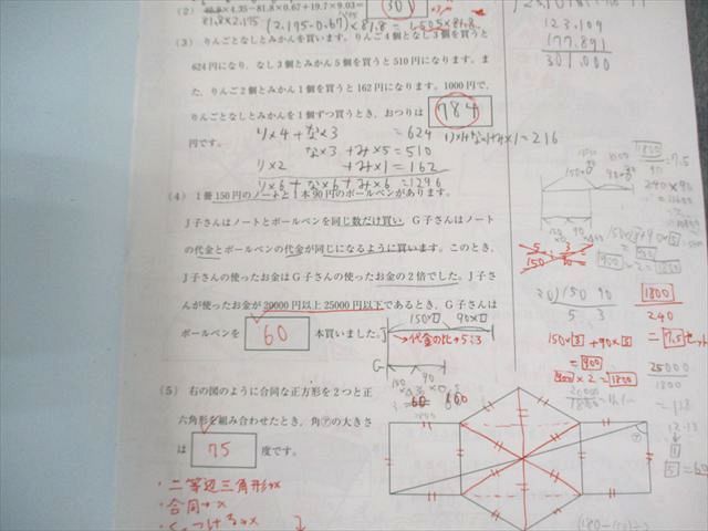 早稲田アカデミー 小6 NN志望校別コース 女子学院の算数 夏期集中特訓