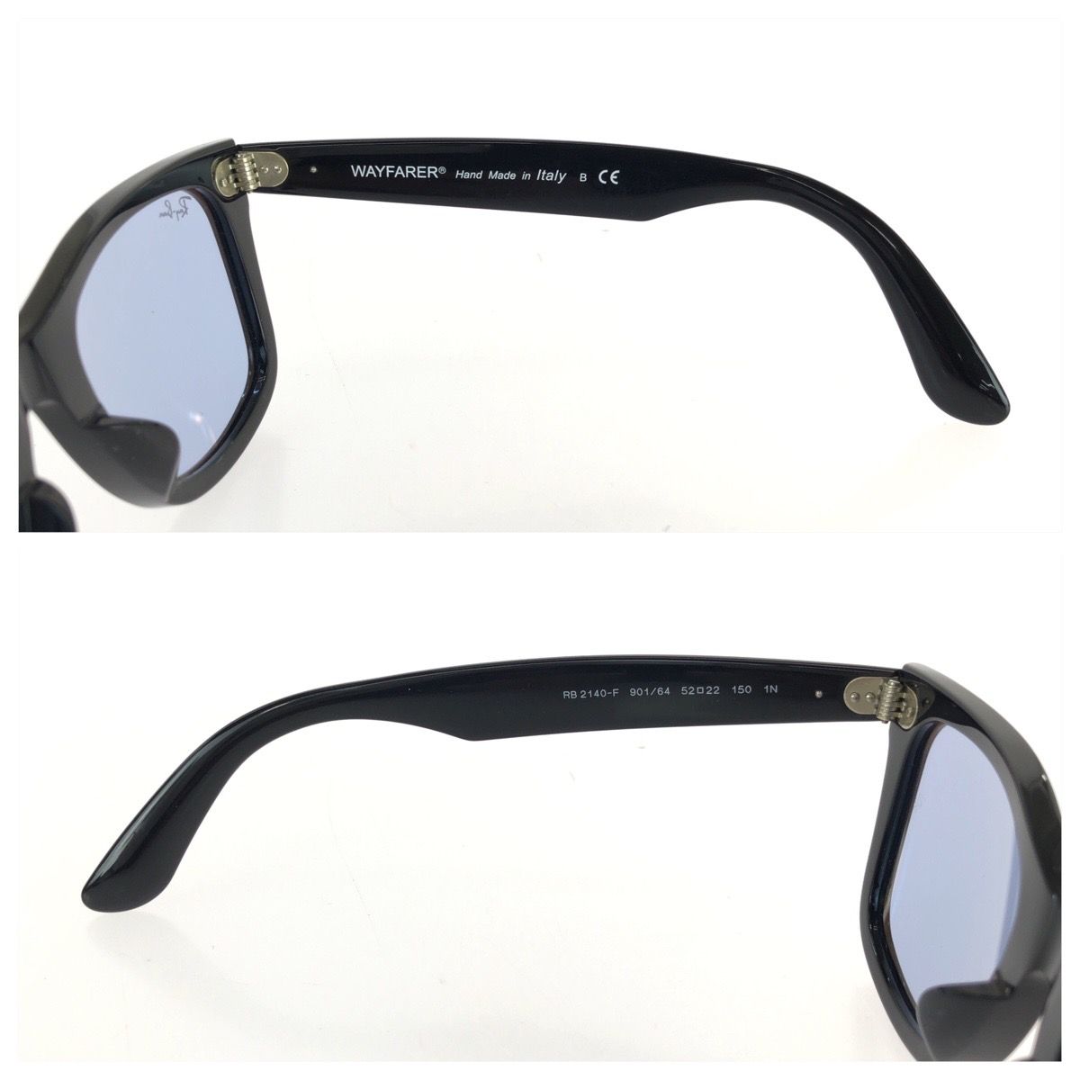 美品 Ray-Ban レイバン ORIGINAL WAYFARER CLASSIC ブラック ブルー シルバー金具 プラスチック RB2140F 901/64 サングラス 男女兼用 レディース 603460 【中古】 美品 Ray-Ban レイバン ORIGINAL WAYFARER CLASSIC ブラック ブルー