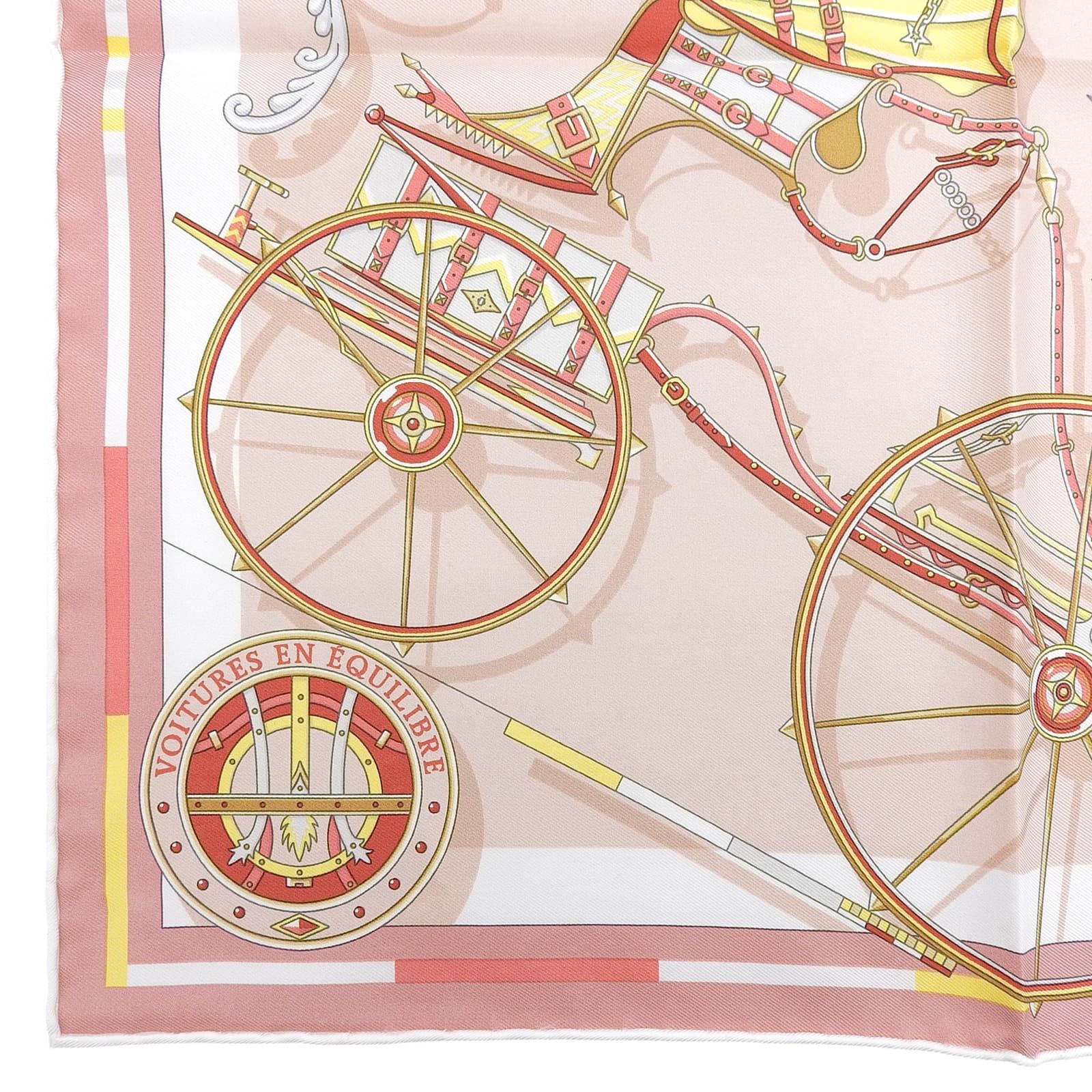 極美品△HERMES エルメス カレ45 VOITURES EN NQUILIBRE 精巧な馬車