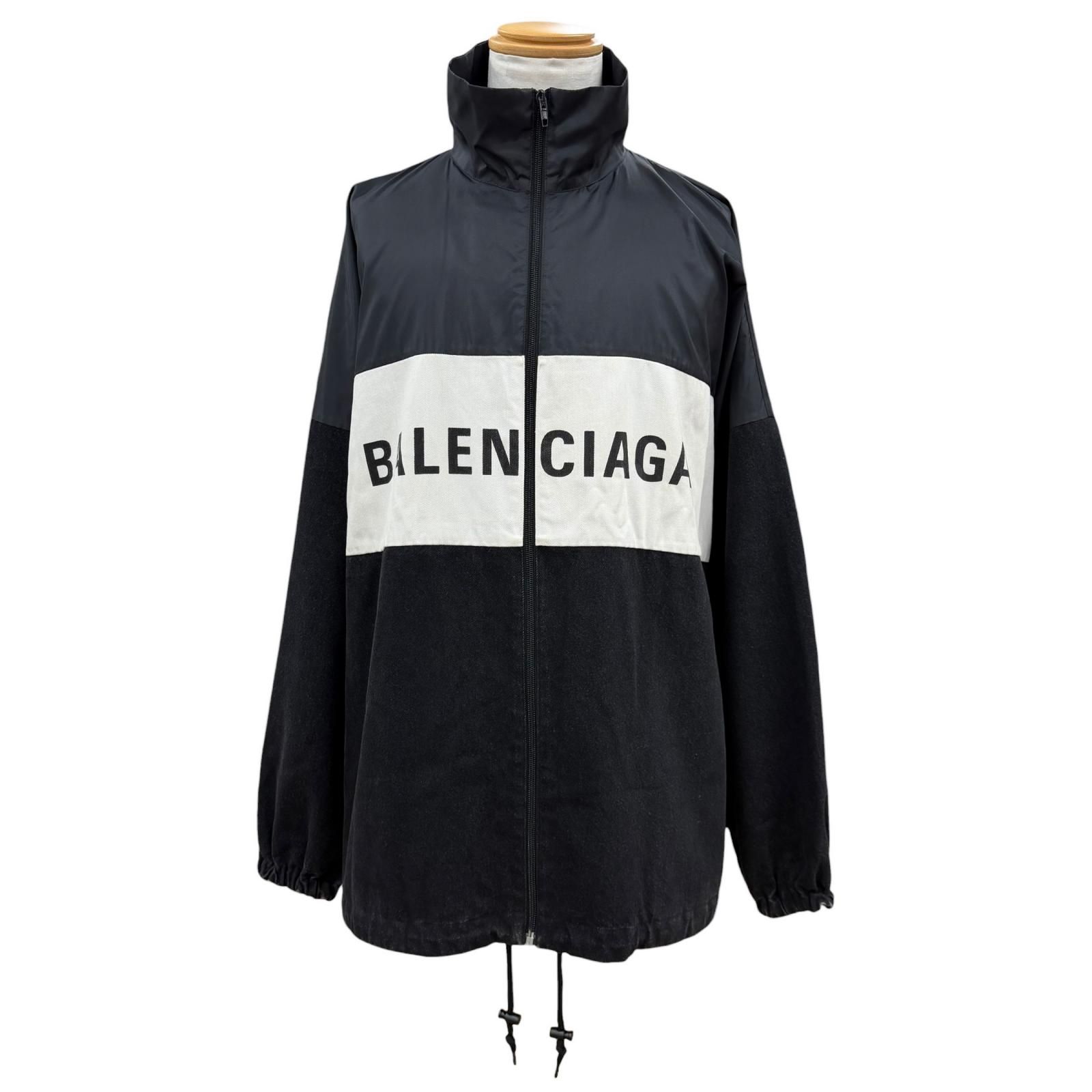 美品▽BALENCIAGA バレンシアガ 529213 ロゴプリント デニム切替