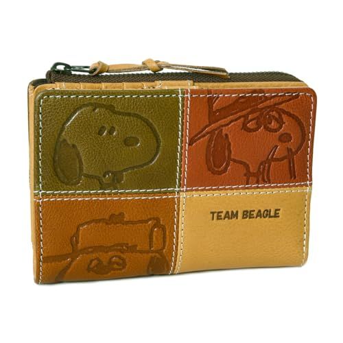 [ピーナッツ] スヌーピー SNOOPY 財布 二つ折り財布 本革 TEAM BEAGLE R 束入れ レディース メンズ 73441 (イエロー)pms ce262d29