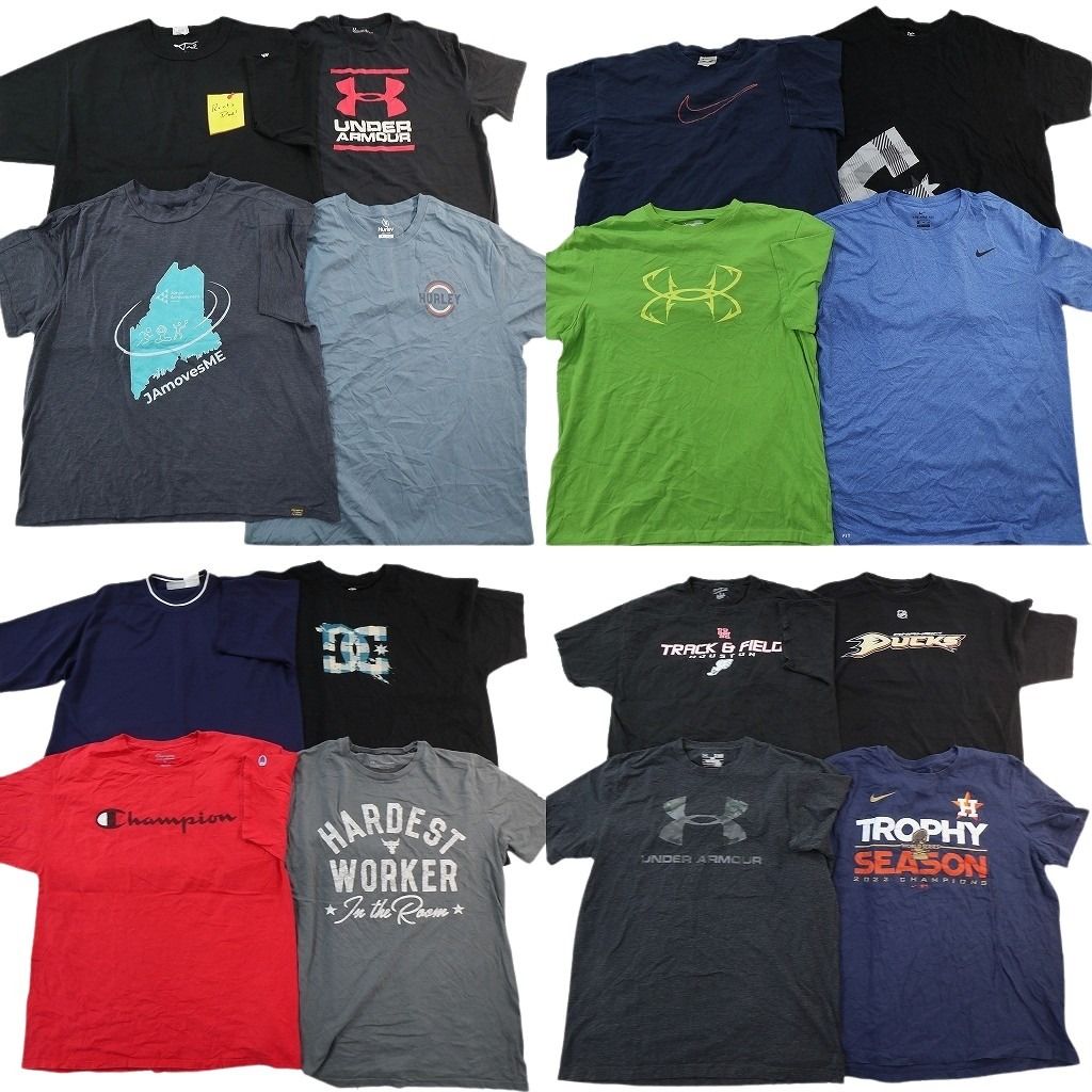 古着卸 まとめ売り ブランドMIX Tシャツ 16枚セット ( メンズ XL ) エルエルビーン アンダーアーマー ナイキ チャンピオン 中古 NF7697