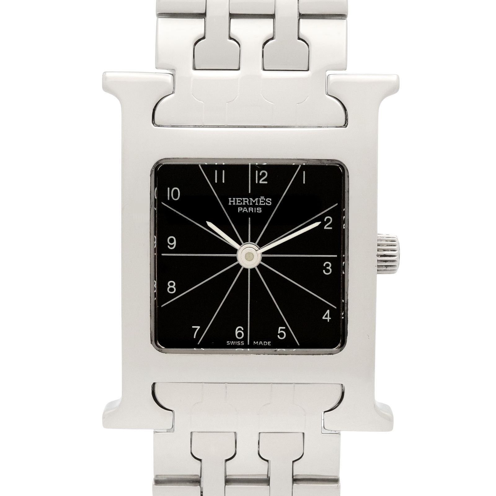 エルメス HERMES 腕時計 Hウォッチ HH1.210 ブラック ステンレススチール Hウォッチ レディース Used A