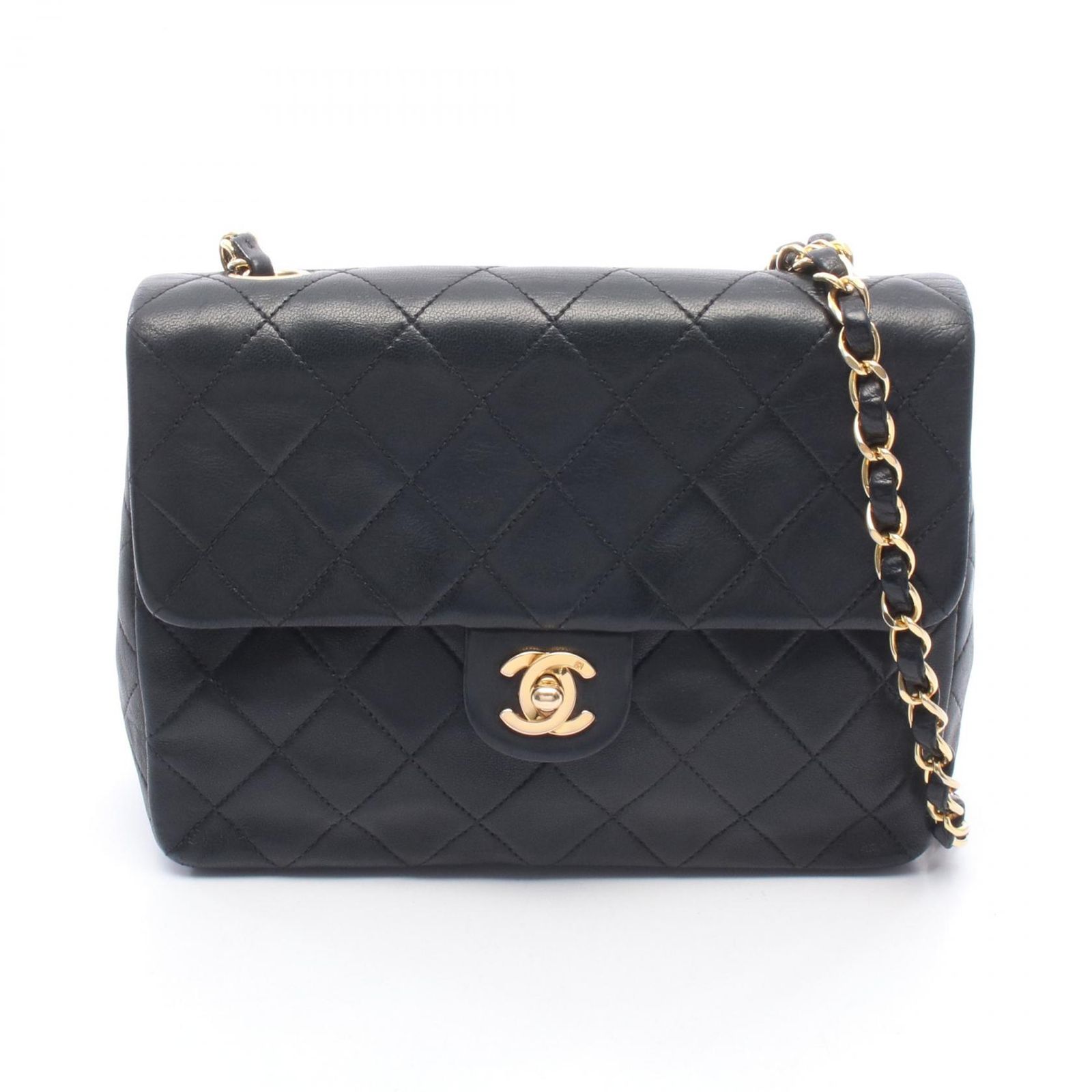 シャネル CHANEL ショルダーバッグ ミニマトラッセ20 ブラック ラムスキン（羊革） ミニマトラッセ チェーンショルダー レディース Used B