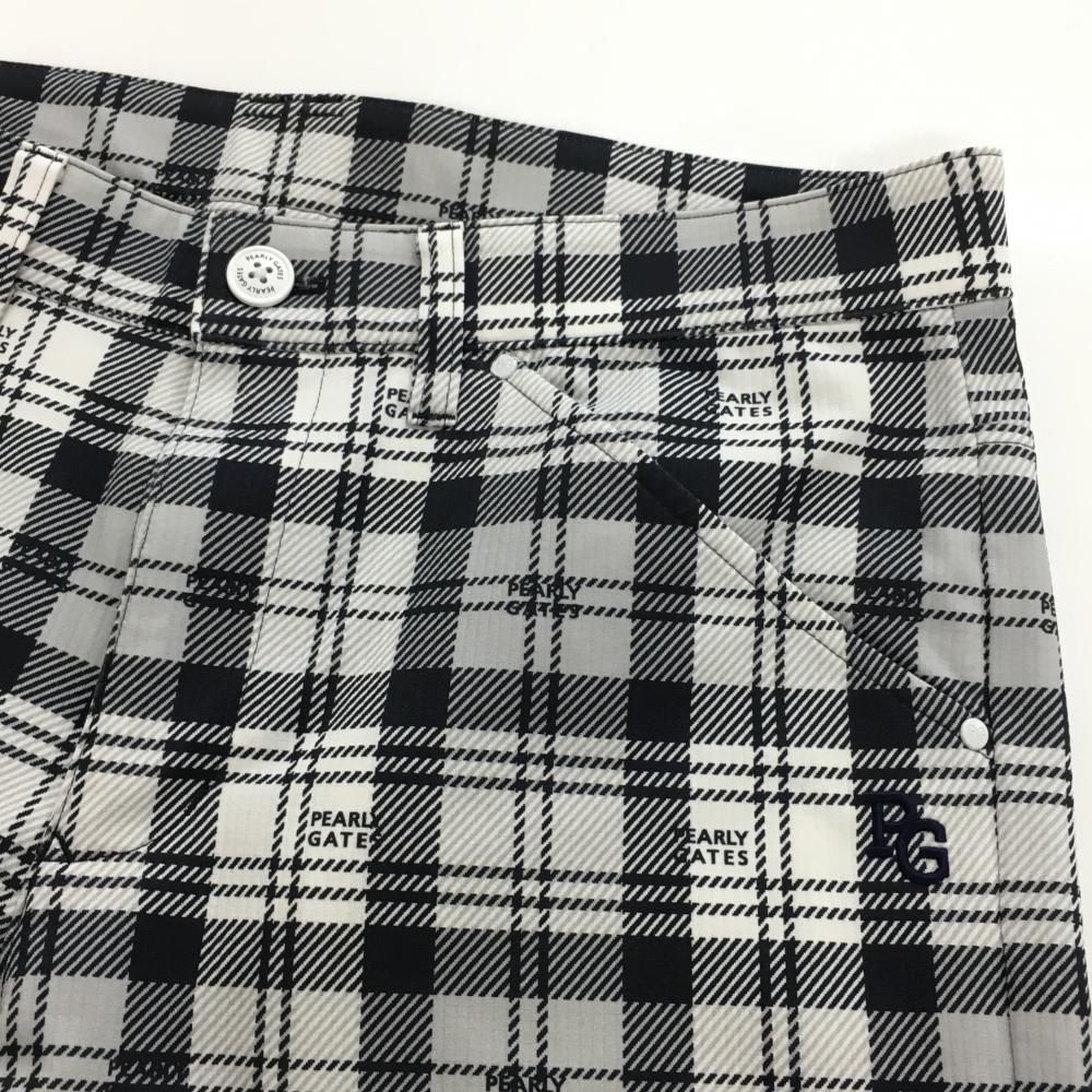 パーリーゲイツ パンツ 白×ネイビー チェック ロゴ メンズ 5(L) ゴルフ