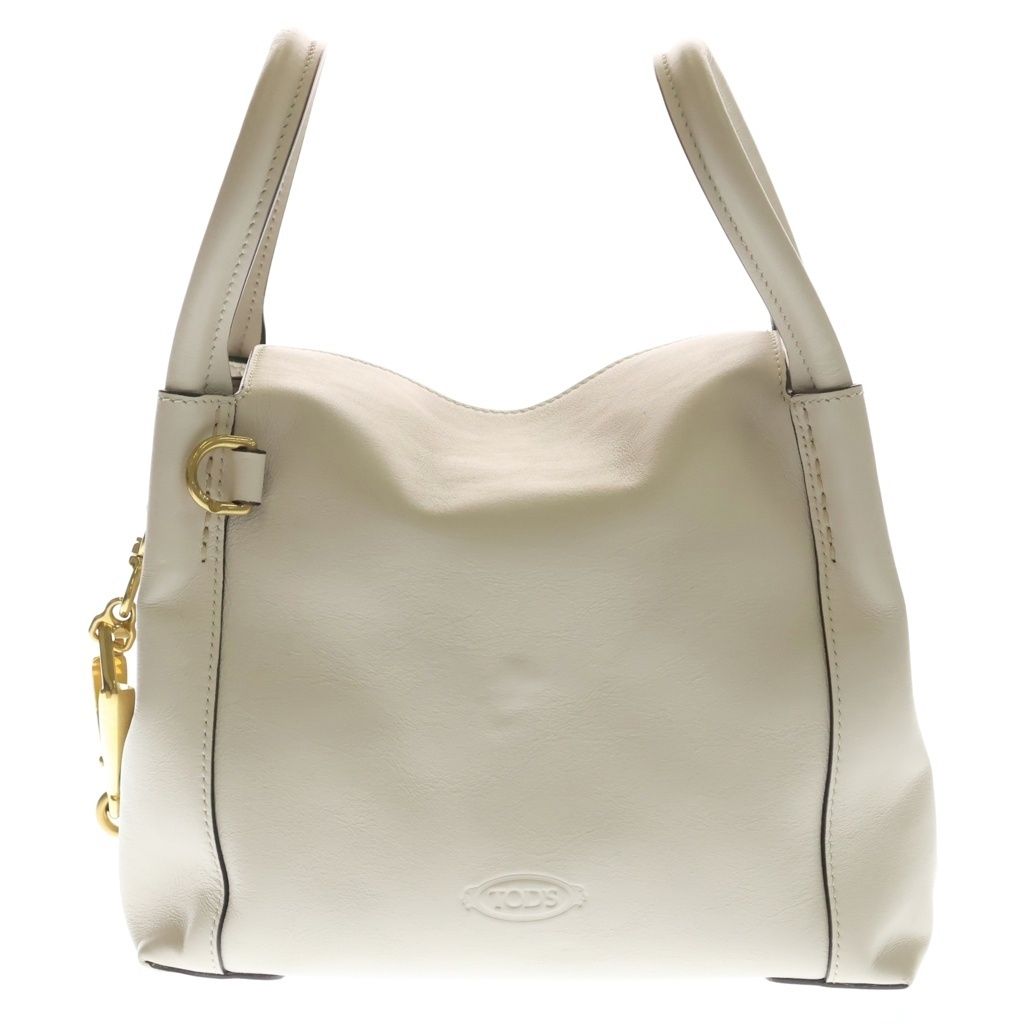 TOD'S (トッズ) バウレット ミニ ハンドバッグ 2way ショルダーバック レザー ホワイト