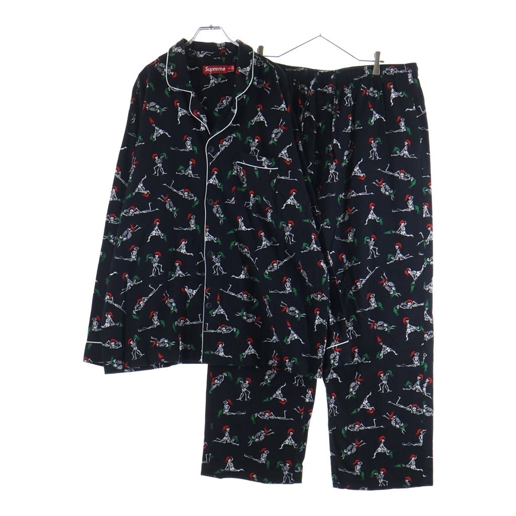 SUPREME (シュプリーム) 25AW Hanes Holiday Pajama Set ヘインズ ホリデー パジャマセット 長袖シャツ パンツ ブラック