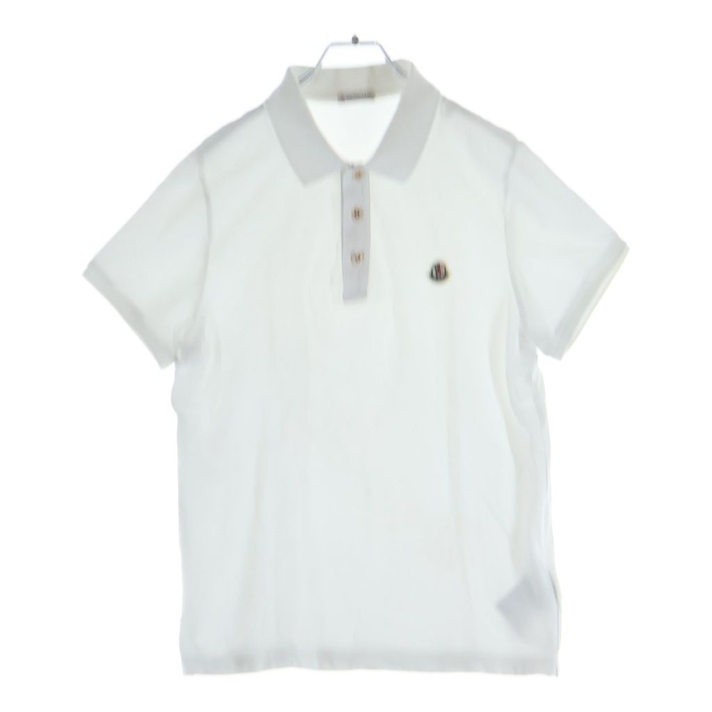 MONCLER (モンクレール) 19SS MAGLIA POLO MANICA CORTA コットン ロゴワッペン 半袖ポロシャツ ホワイト E10918305150 84556