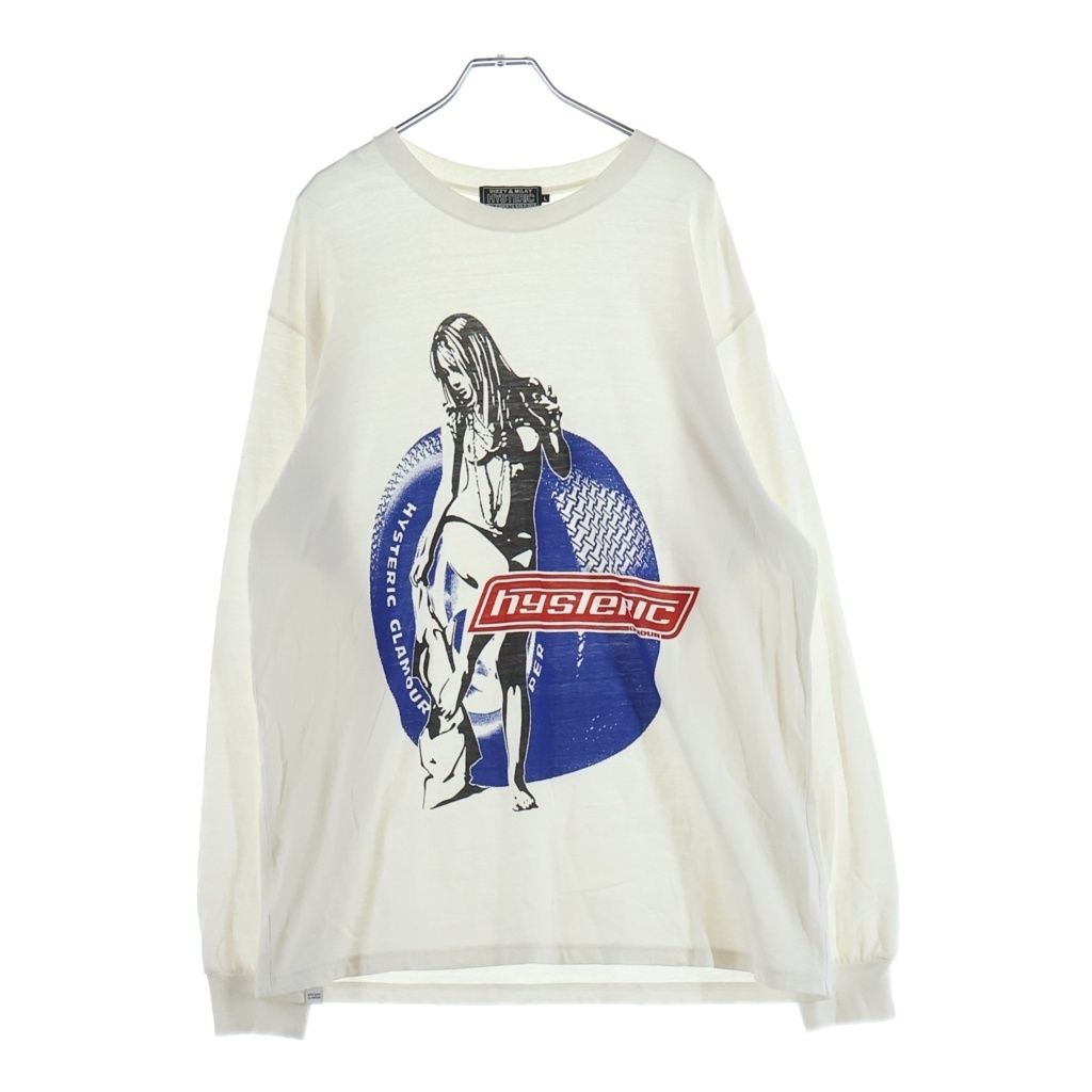 HYSTERIC GLAMOUR (ヒステリックグラマー) MOTOR GIRL モーターガール 長袖Tシャツ カットソー ホワイト 02243CL01