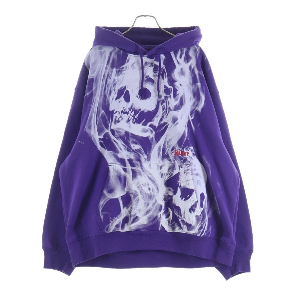 Palace Skateboards (パレススケートボーズ) 25SS SMOKED HOOD スカルスモークプリント プルオーバーフーディー パープル