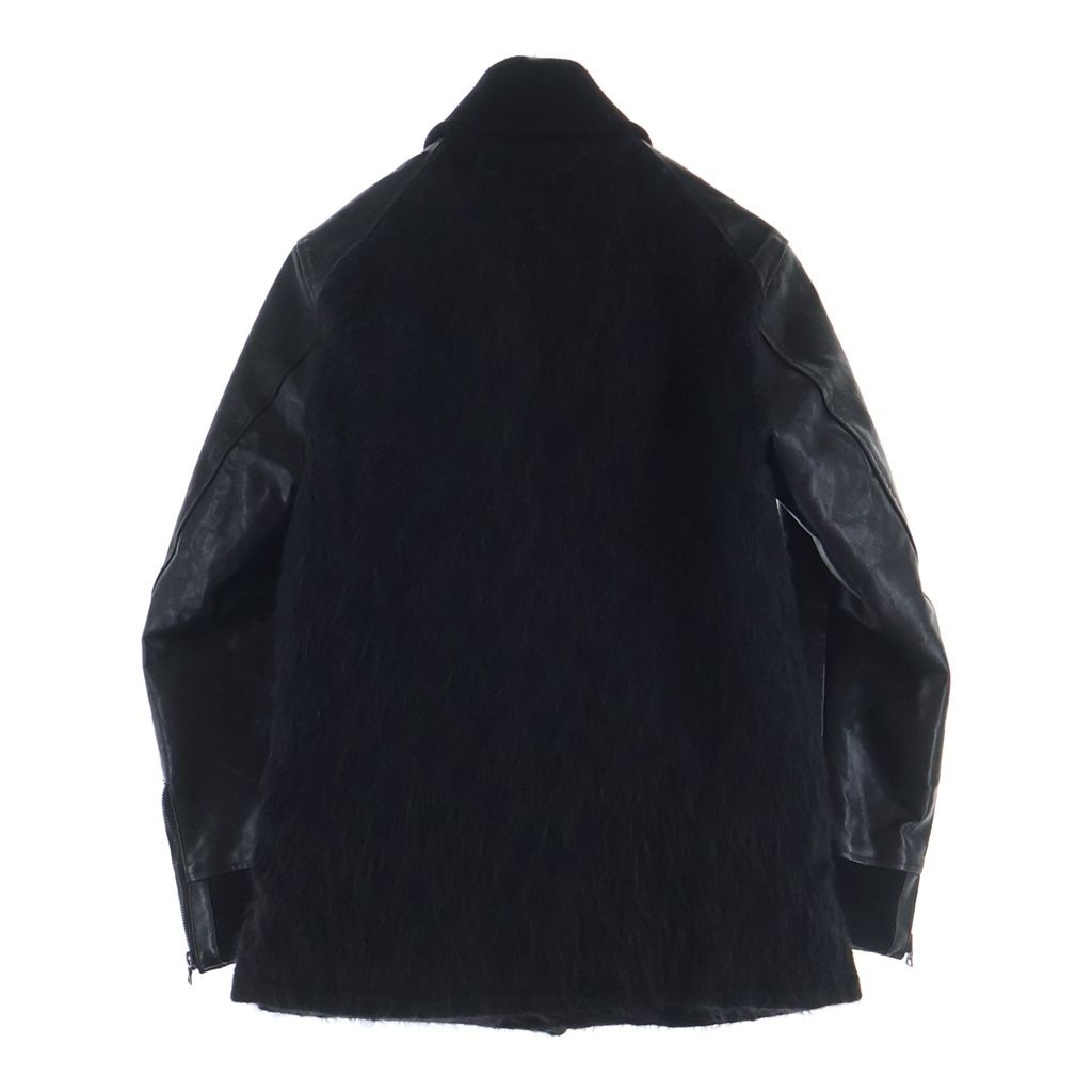 ISAMU KATAYAMA BACKLASH イサムカタヤマバックラッシュ MOHAIR WOOL JAPAN HORSE LEATHER JACKET モヘア混ウール アームホースレザー切替 ブルゾン ジャケット ブラック 1617-02 ISAMU KATAYAMA BACKLASH (イサムカタヤマバックラッシュ) MOHAIR WOOL