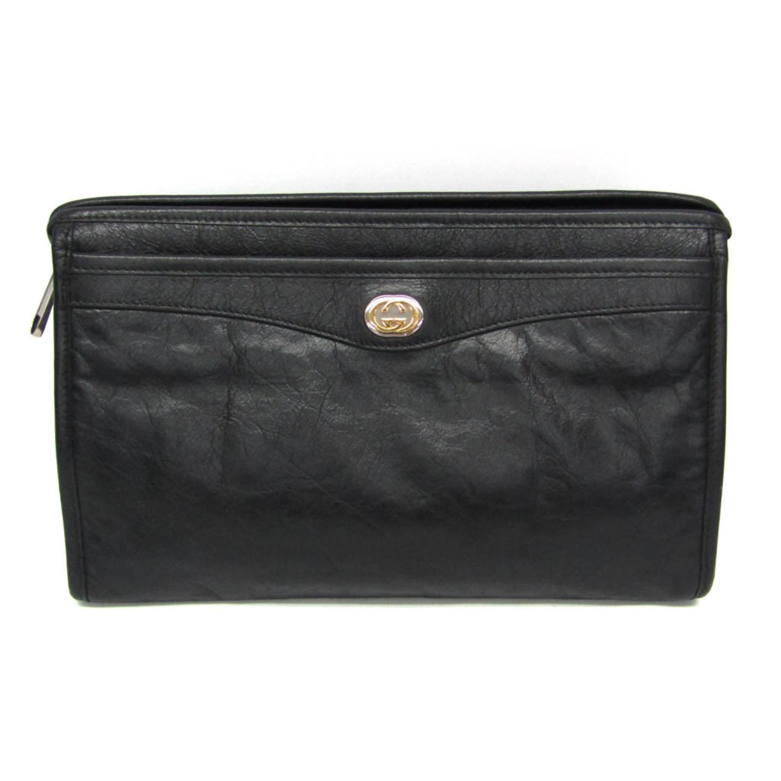 グッチ(Gucci) インターロッキング 575991 メンズ,レディース レザー クラッチバッグ ブラック