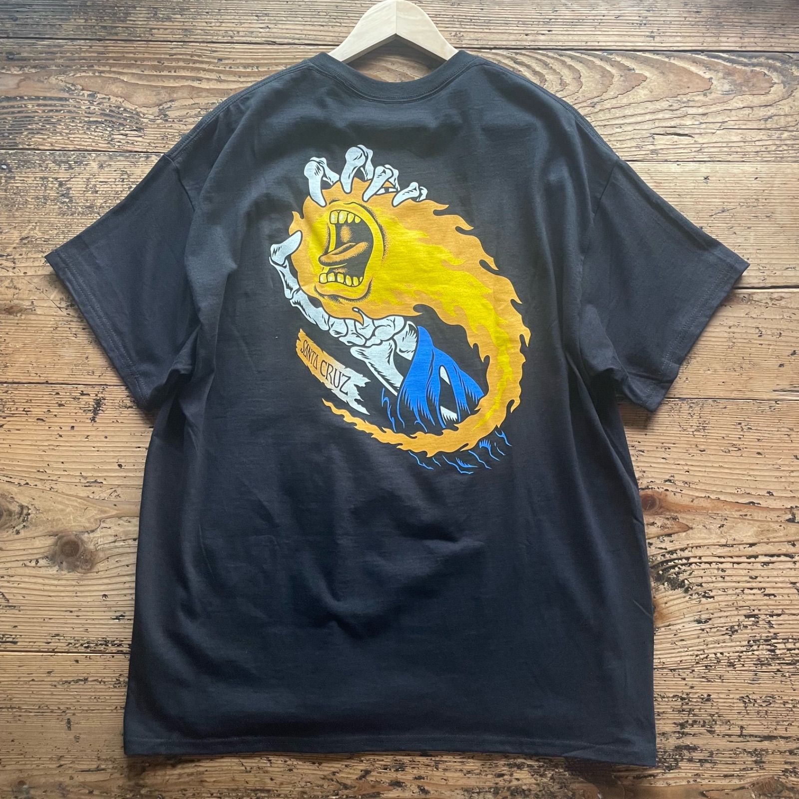 未使用品　サンタクルーズ　コーリーオブライエン　総柄Tシャツ　黒L 新品 SANTACRUZ サンタクルーズ 26SM O'BRIEN SCREAMING REAPER