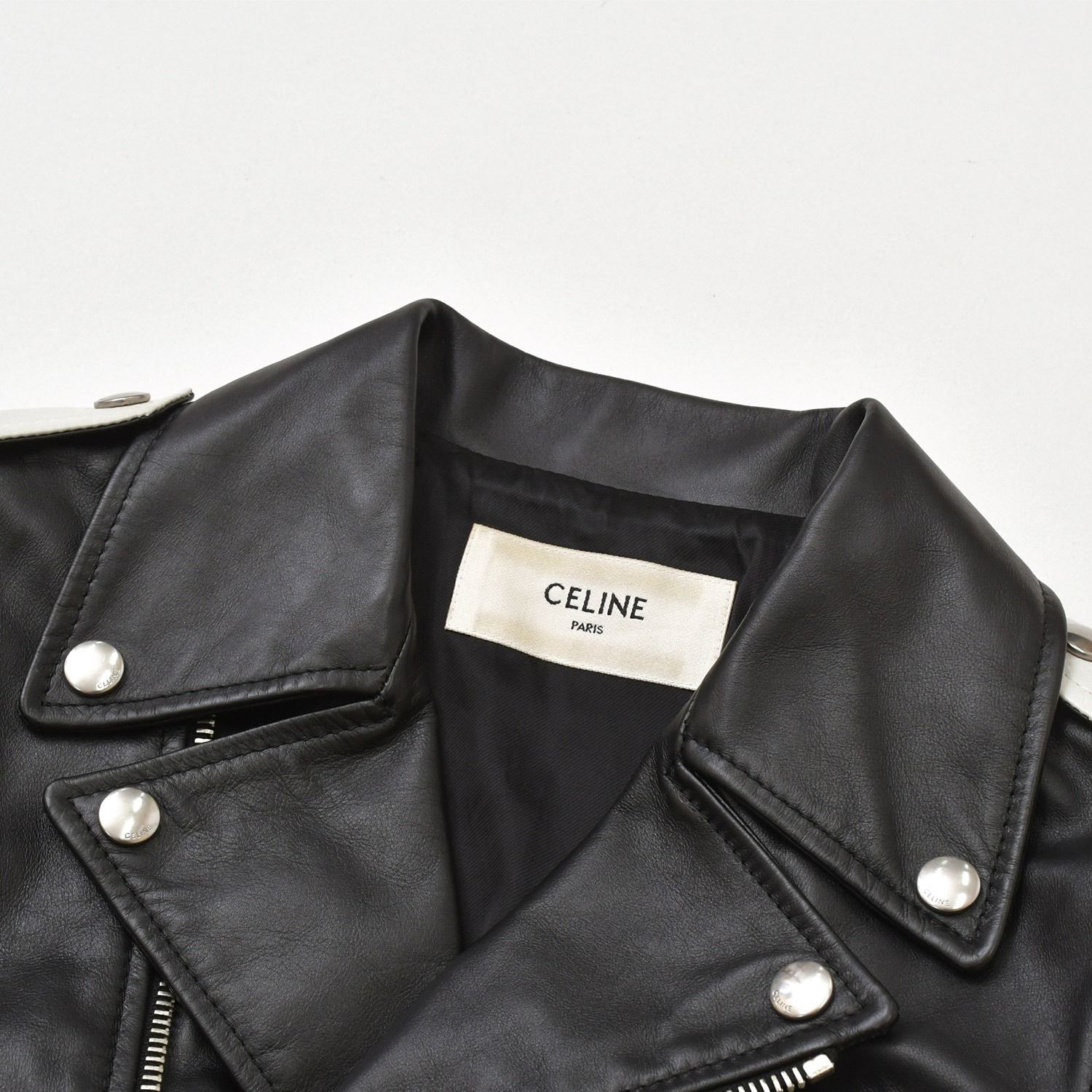 CELINE セリーヌ　ダブルライダース　レザージャケット 極美品 CELINE セリーヌ ダブルライダースジャケット ブラック