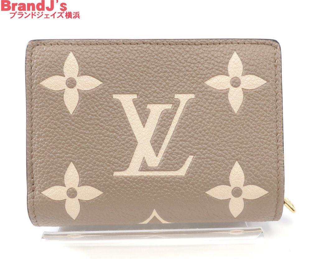 美品 ルイヴィトン LOUIS VUITTON ポルトフォイユ・クレア モノグラム・アンプラント コンパクト財布 バイカラー M82370 トゥルトレール /34900