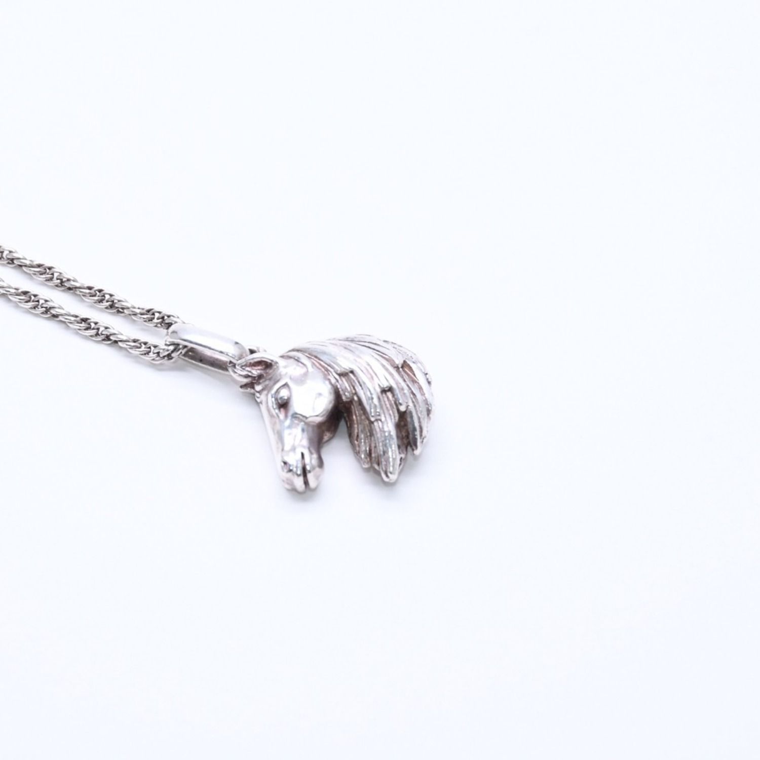HERMES エルメス ホースヘッド ネックレス トップ 馬 チェーン