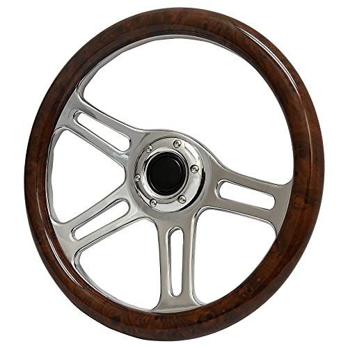 ★新品★汎用 350mm 35φ 35cm 4本 スポーク ウッド ステアリング ウッドステアリング ハンドル ステア 57247ff4