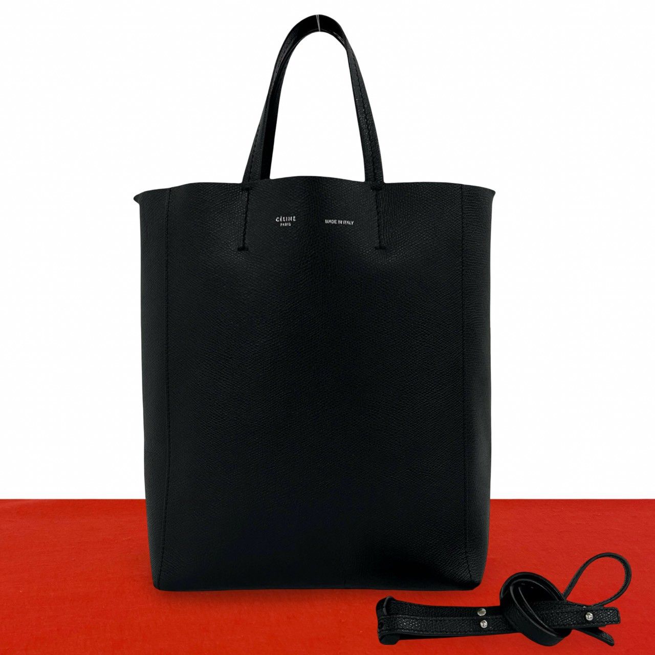 極 美品 CELINE セリーヌ バーティカル カバ スモール レザー 本革