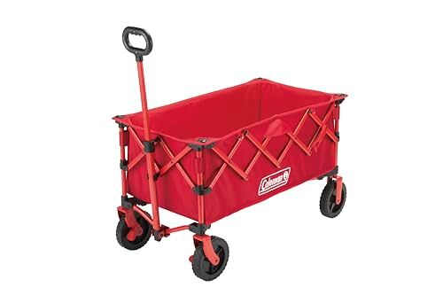 【新品】Coleman(コールマン) アウトドアワゴン 耐荷重約100kg ストッパー付 コンパクト収納 キャリー 折りたたみ式 自立式収納 キャンプ 部活 合宿 運動会 BBQ フェス ワンタッチ収束 レッド ベージュ オリーブ