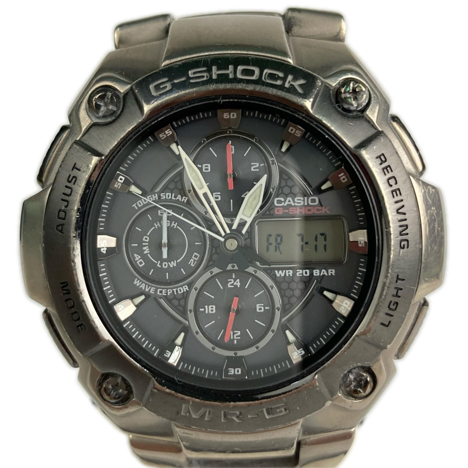 CASIO カシオ 腕時計 G-SHOCK ジーショック 電波ソーラー デジアナウォッチ MRG-7000DJ ブラックxシルバー