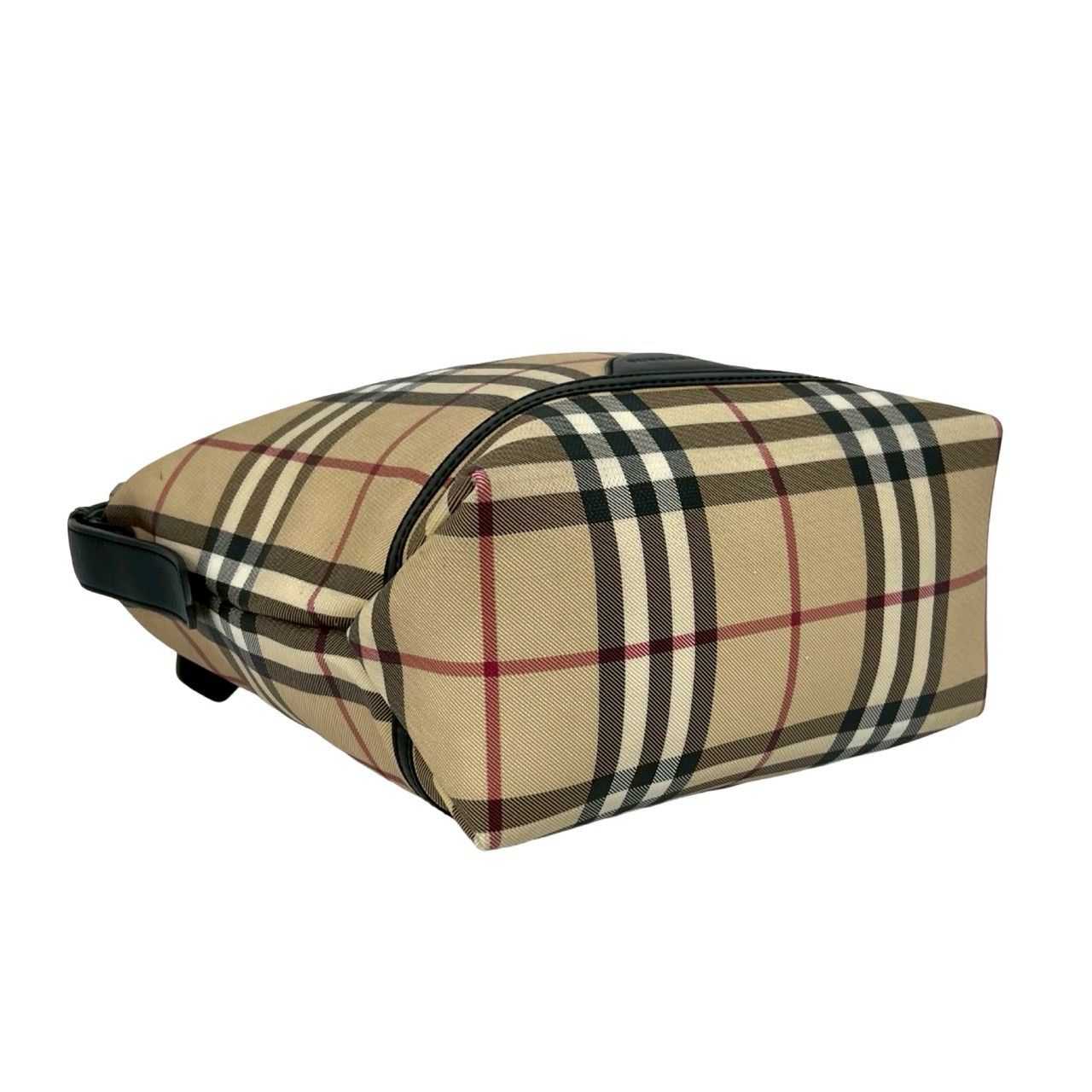 極 美品 希少品 BURBERRY バーバリー ノバチェック ロゴ 金具 レザー