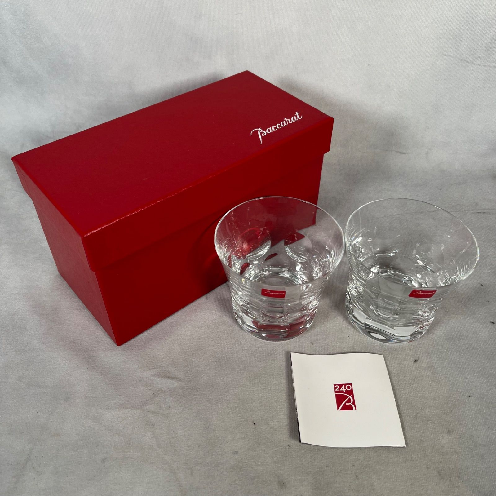 管2607-119】Baccarat バカラ ベルーガ ロックグラス ペア 箱付き 食器