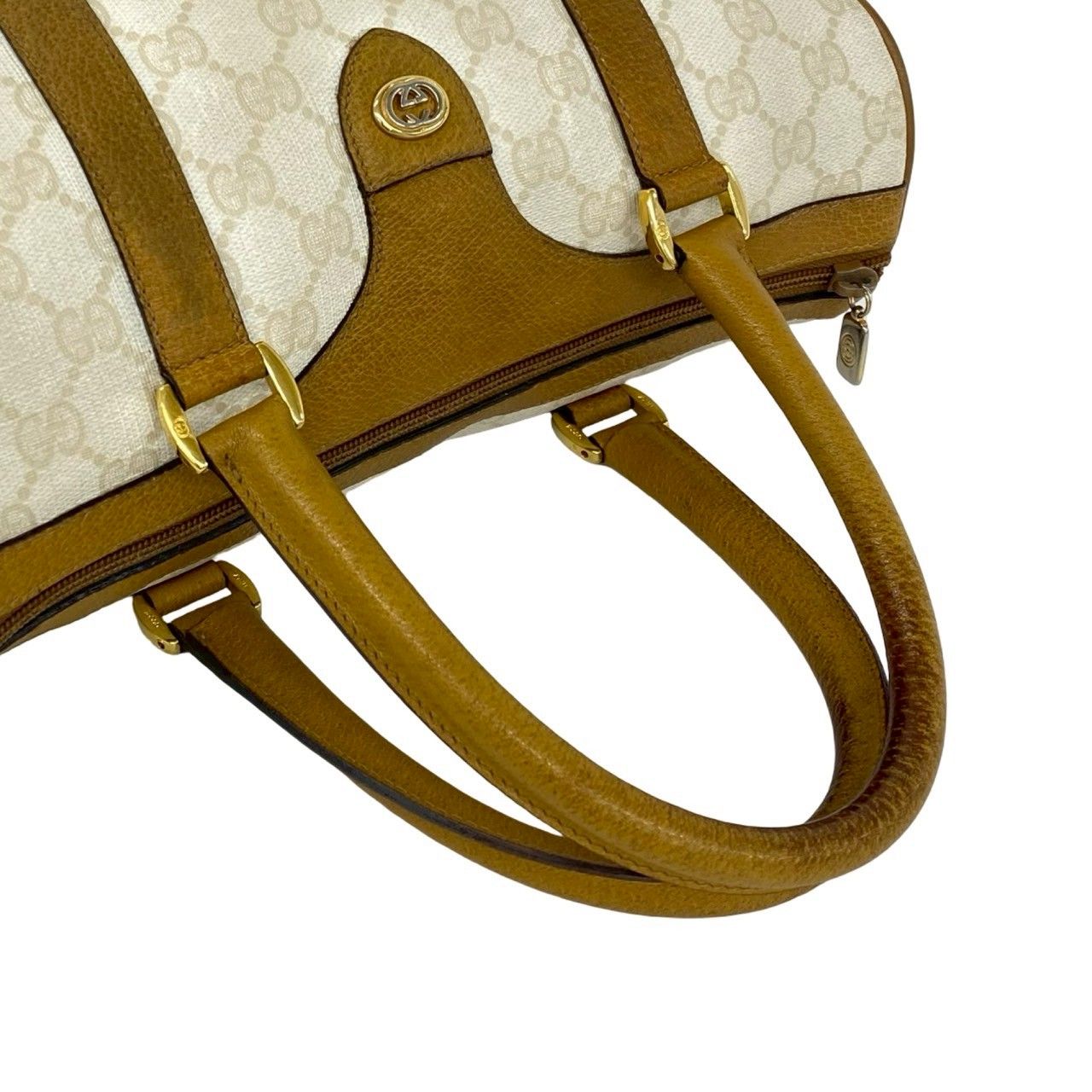 極 美品 GUCCI グッチ オールドグッチ ヴィンテージ GG ロゴ 柄 レザー