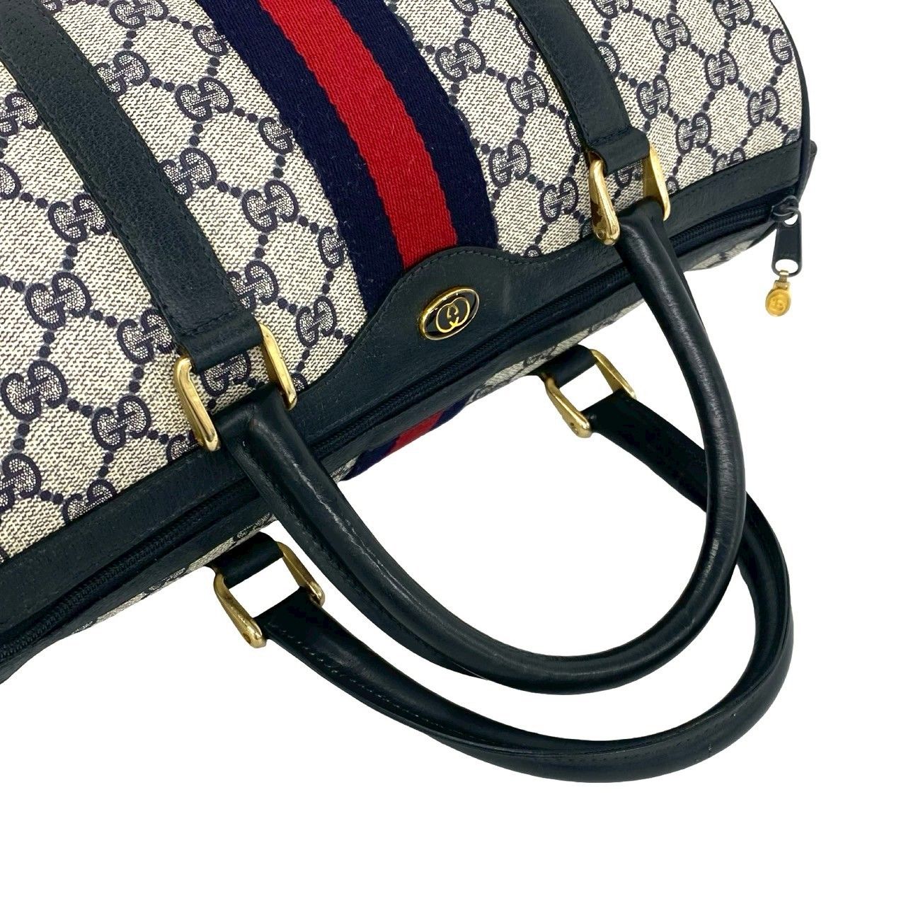 極 美品 GUCCI グッチ オールドグッチ シェリーライン GG ロゴ 柄 金具