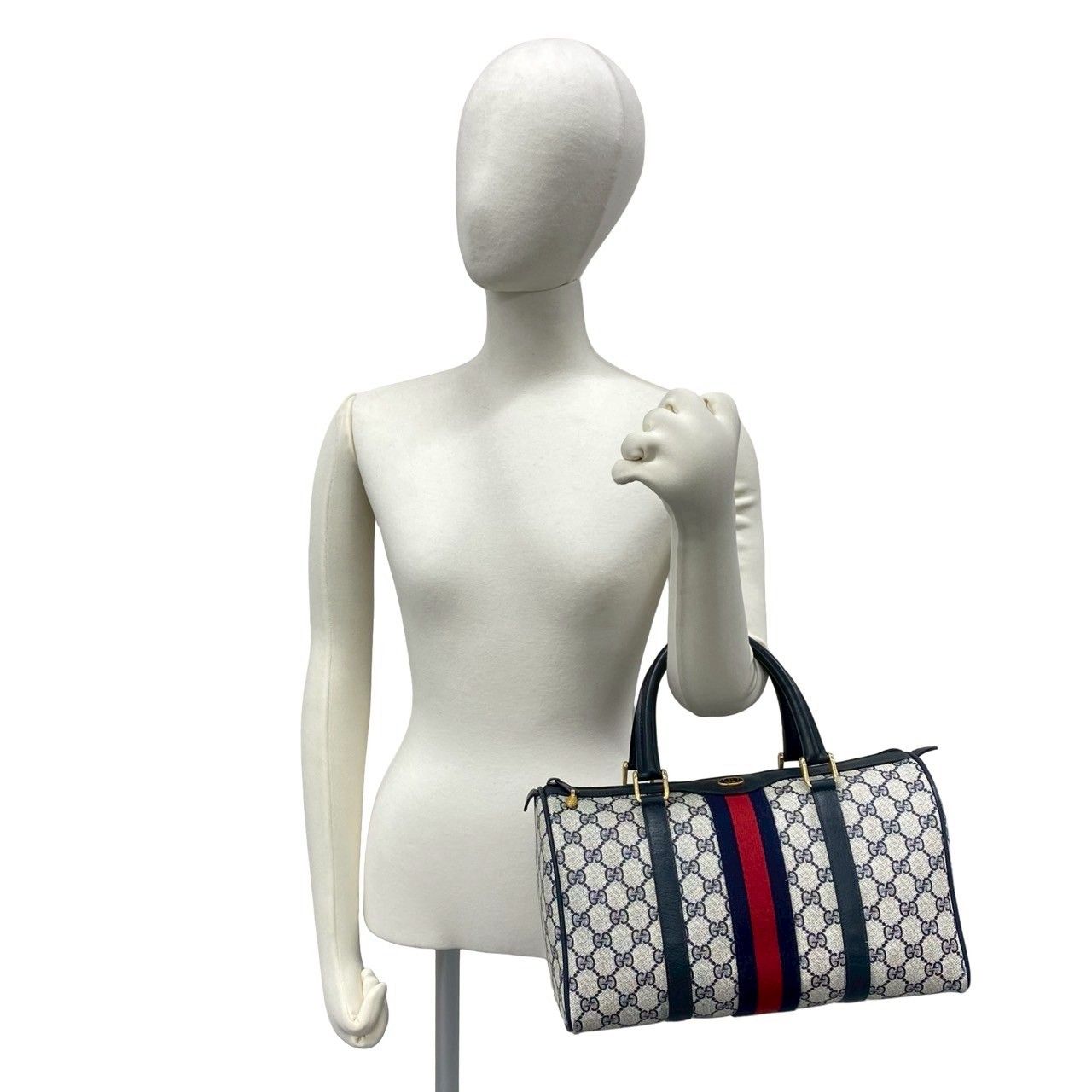 極 美品 GUCCI グッチ オールドグッチ シェリーライン GG ロゴ 柄 金具