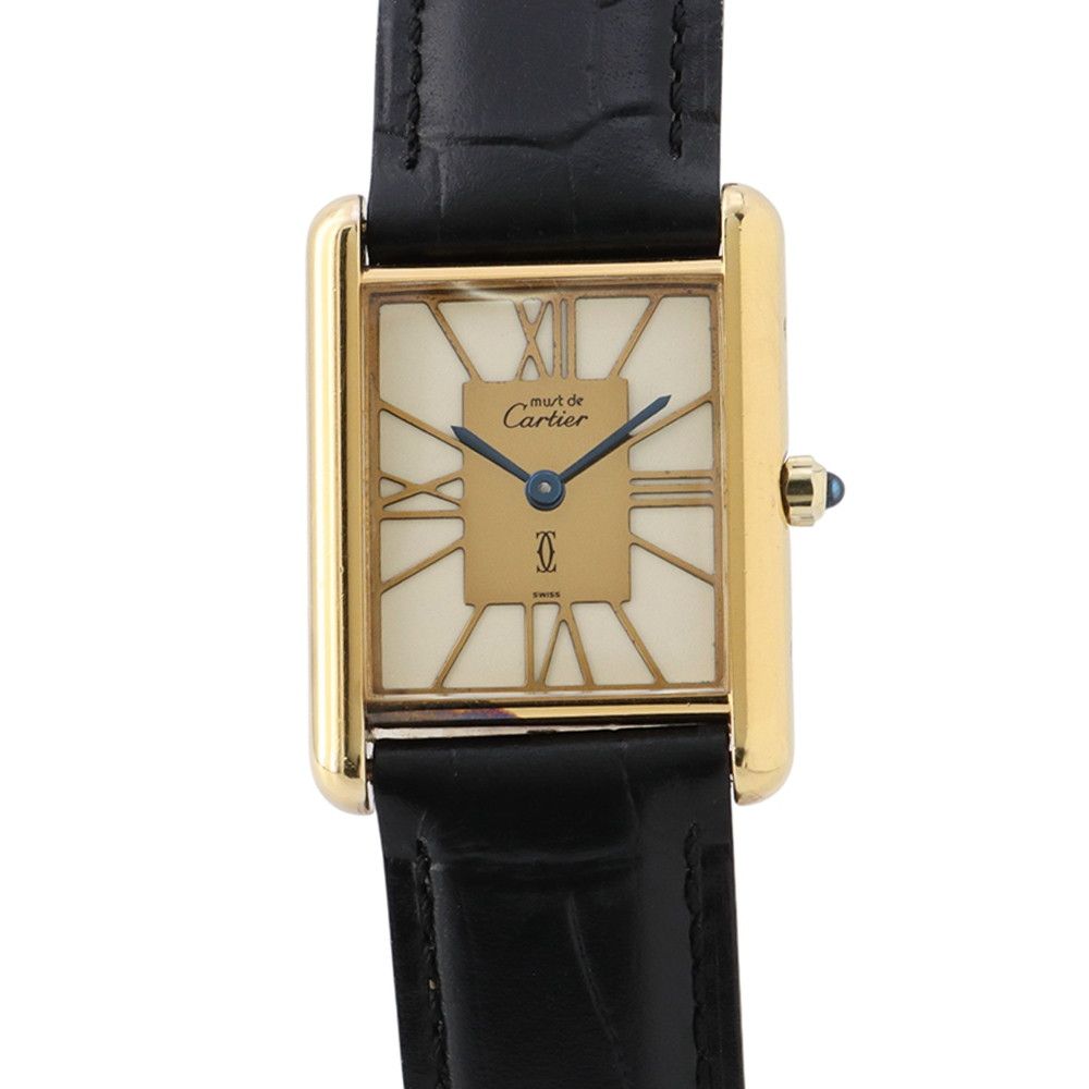 カルティエ マストタンク LM ヴェルメイユ 6 81006 Cartier 腕時計 アイボリー文字盤