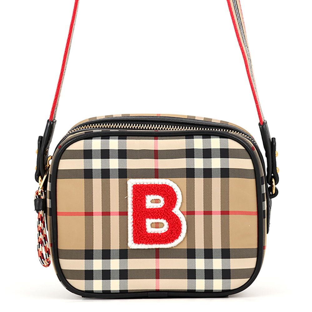 バーバリー ショルダーバッグ ノバチェック Bワッペン ナイロン/レザー 8023901 BURBERRY ブラック 黒
