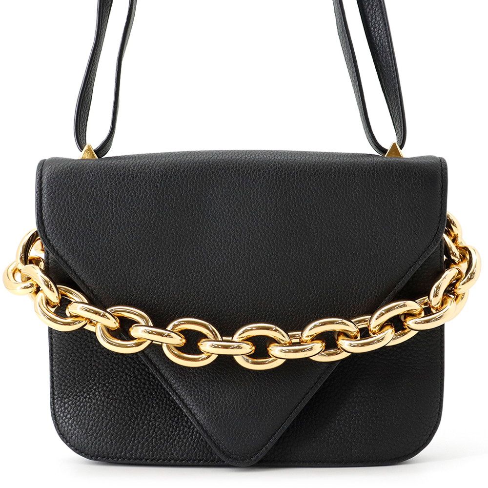 ボッテガヴェネタ ショルダーバッグ マウントエンベロープ レザー レザー BOTTEGA VENETA バッグ 黒