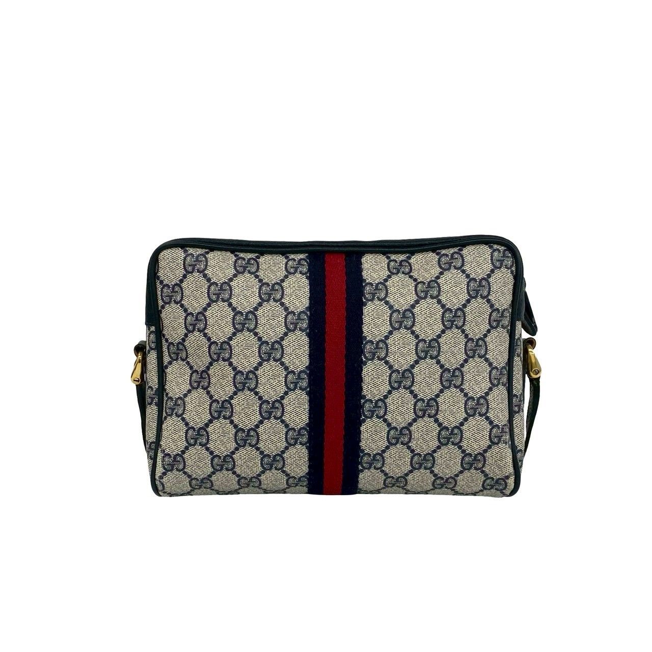 極 美品 GUCCI グッチ オールドグッチ シェリーライン GG ロゴ 柄 金具