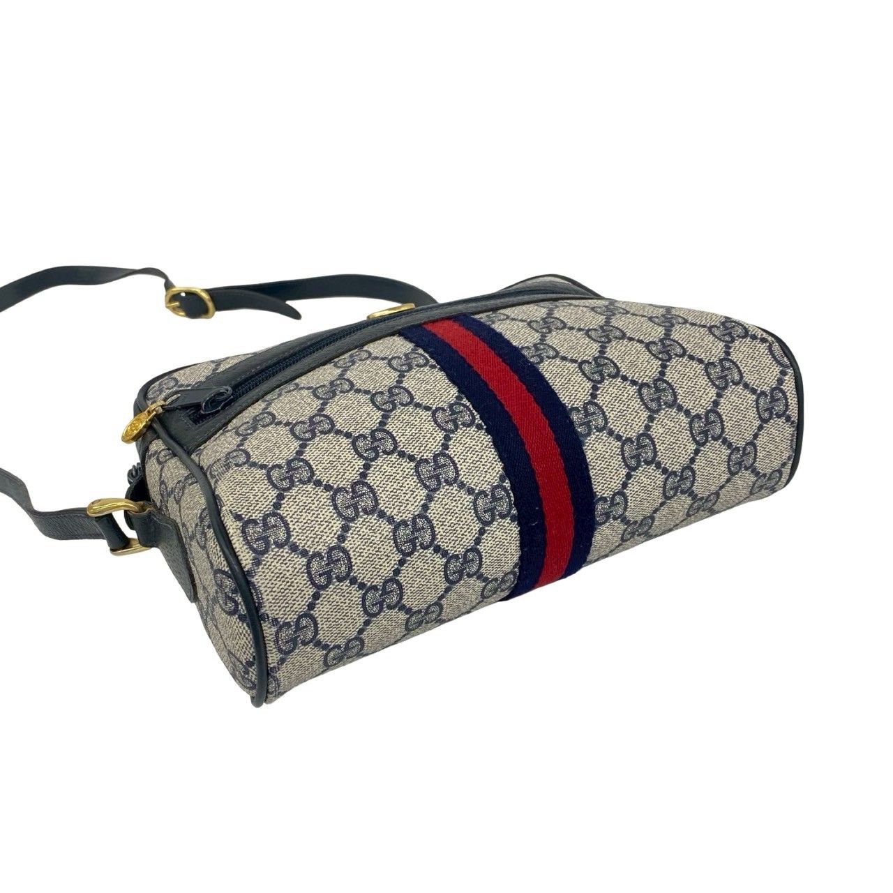 極 美品 GUCCI グッチ オールドグッチ シェリーライン GG ロゴ 柄 金具
